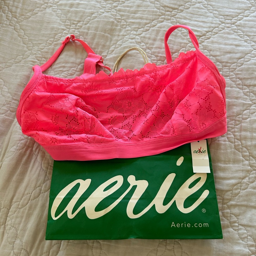 Aerie Pink Lace Bralette